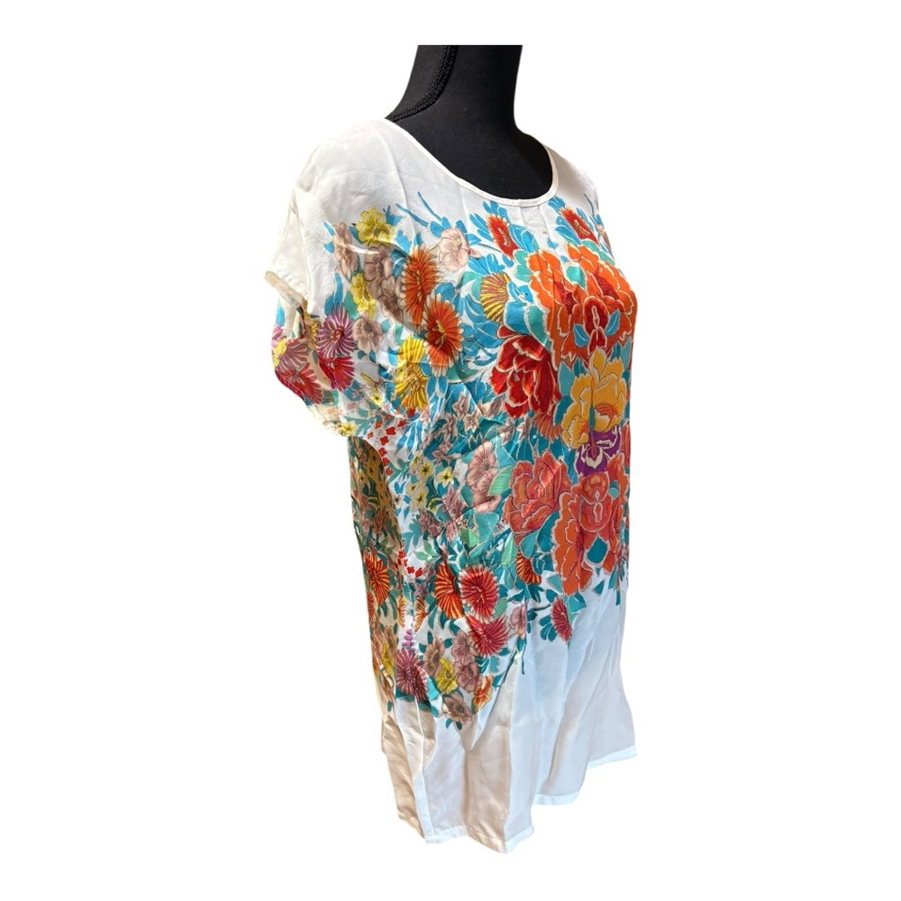 NWT Johnny Was Vibrant Sakuru Paise Short Sleeve Top. - Picture 3 of 8
